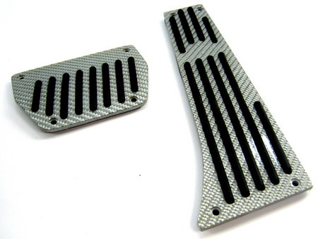 Range Rover L322 Silver Carbon Fibre pedal kit ( Brake & Acceler - Click Image to Close